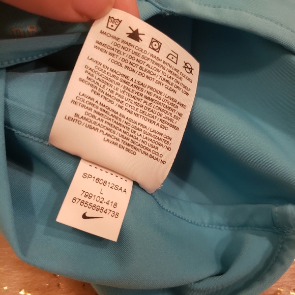 NWT Nike L Blue Mesh Crop Top - Picture 6 of 8